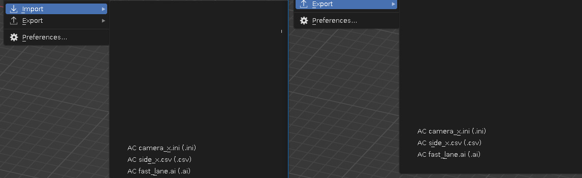 Blender Addon Import Export Ai Csv Ini Files 2 1 0 Assetto Corsa Blender Addon Import Export Ai Csv Ini Files 2 1 0 Assetto Corsa