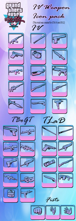 Vice City Anniversary Style Weapon Icons