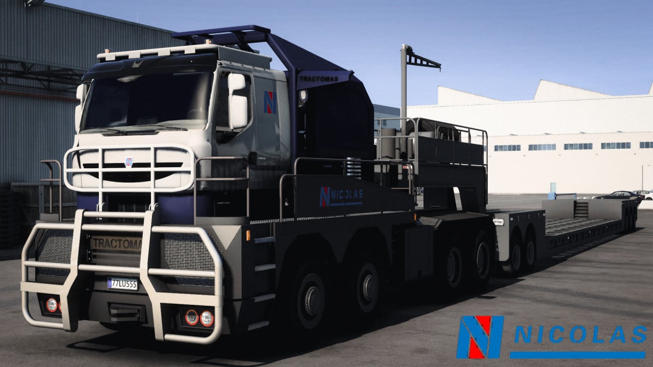 Nicolas Tractomas TR8X8 + Multi-axle Line Large Load Trailer