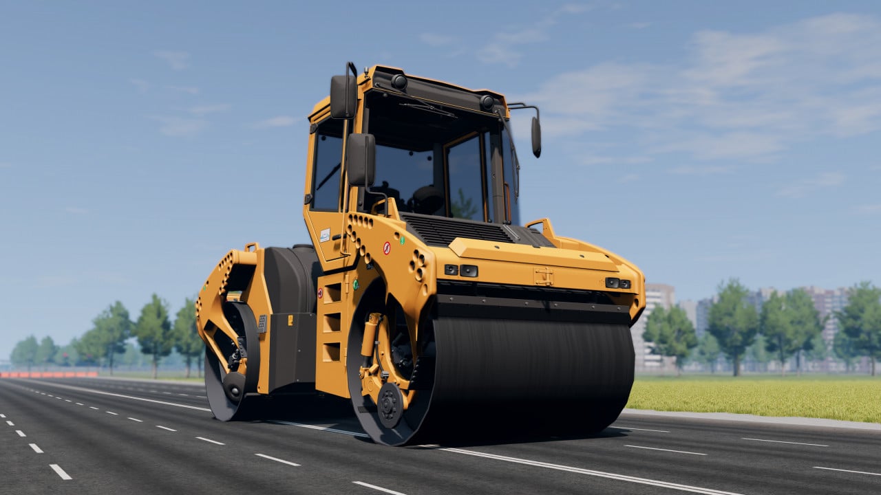 Mod Giant Road Roller Release For Beamng Drive