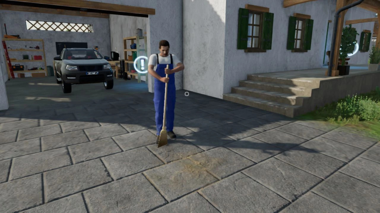 Animated Man with a broom
