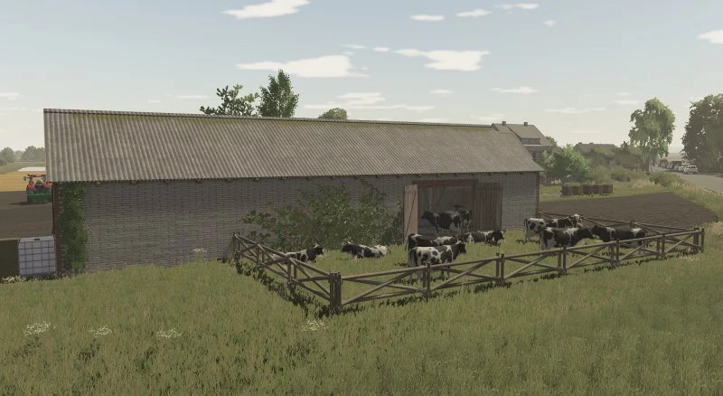 FS22 Polish cowshed white brick
