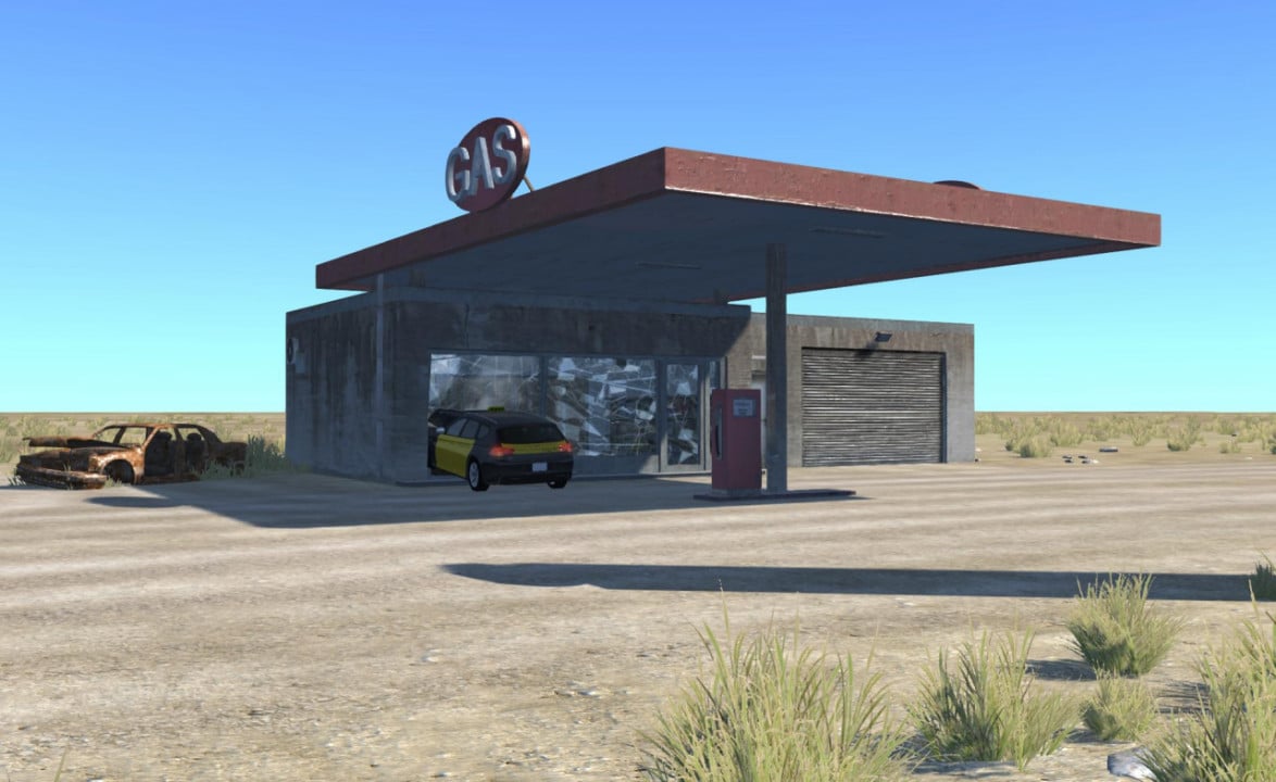 Destructible gas station