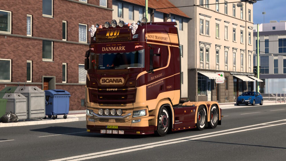 Scania 2016 R_S Bordeaux Red & Beige skin