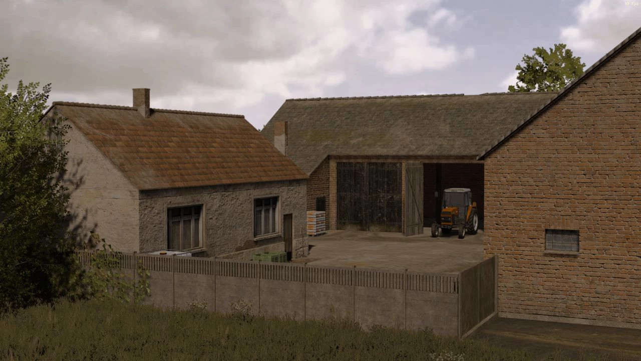 Brick Farm With Cows