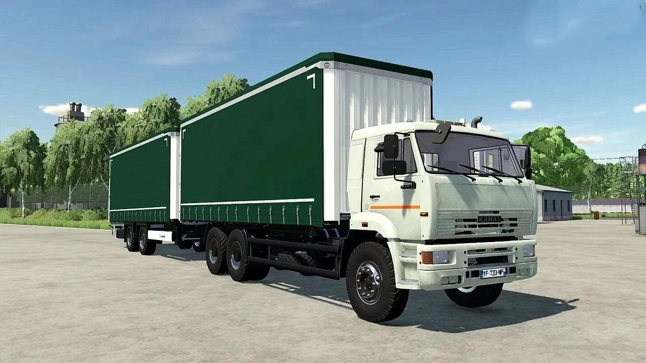 KAMAZ 6520 Curtain+Tandem Trailer