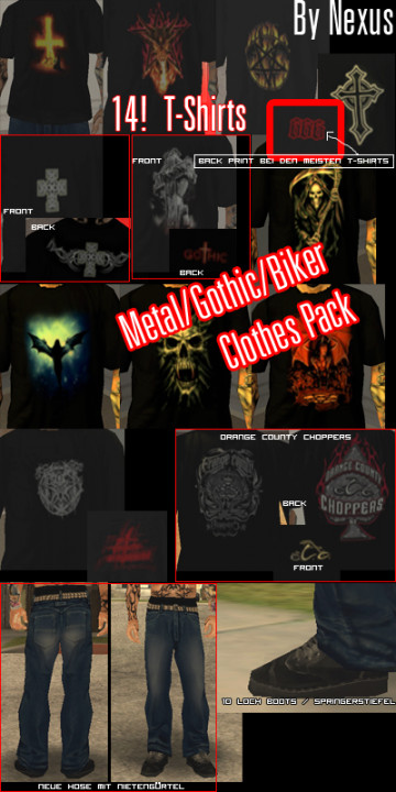 Metal/Gothic/Biker Clothes Pack