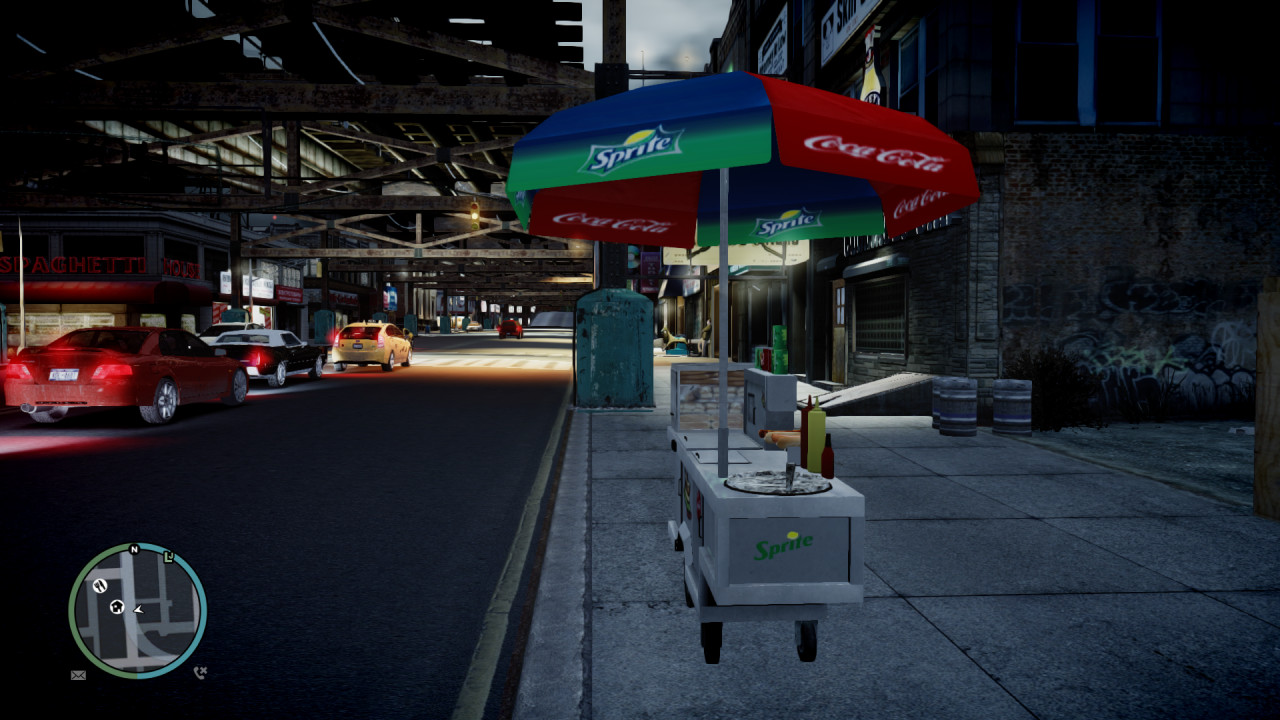 Hot dog stand umbrella edit