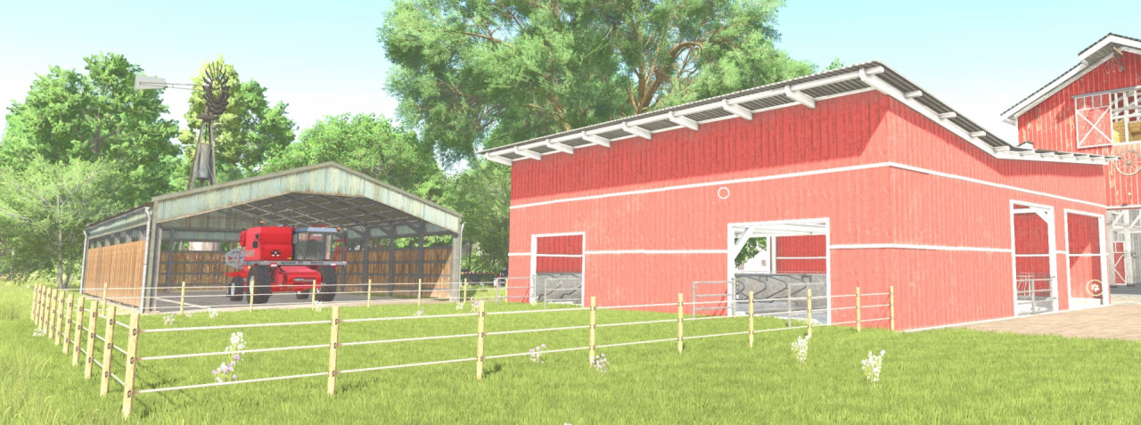 FS25 Cowbarn Red