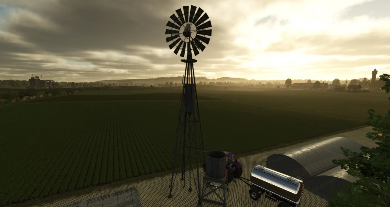 Old Wind Wheel With Water Tank