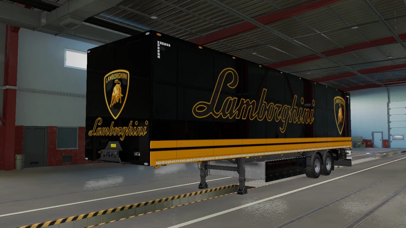 LAMBORGHINI SKIN & MUDFLAP FOR SCS BOX TRAILER 3.0