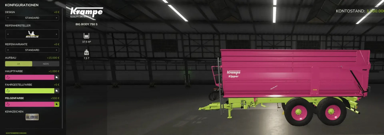 Krampe Big Body 750 S Color configuration